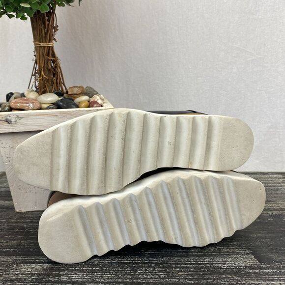 Jessica Buurman Black Patent Leather Lace Up Platform Sneaker Shoes 6.5 - Picture 4 of 7